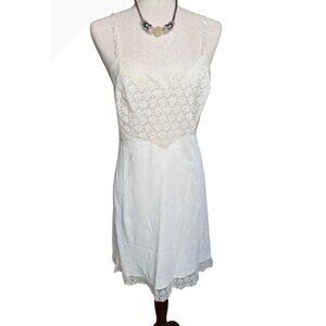 Vtg 50 Monsanto Lace  Slip Dress 38 babydoll Feminine Coquette cottage USA read